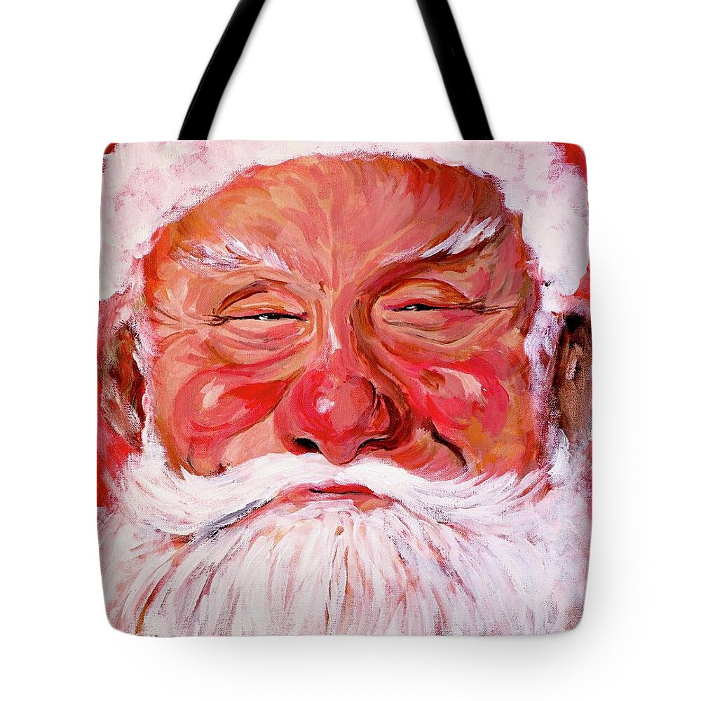 Boulder Portrait Artist Tote Bag featuring the painting Santa by Tom Roderick