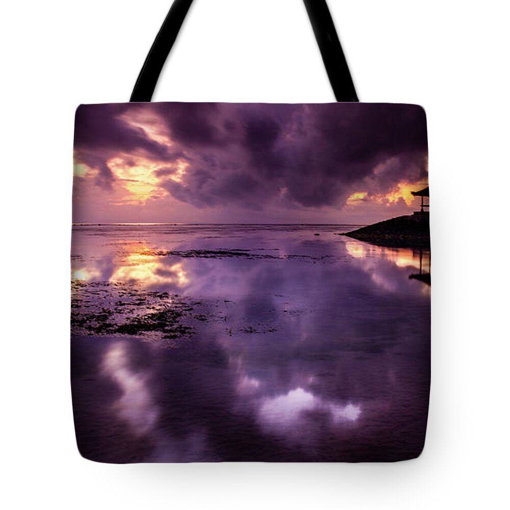 Scenics Tote Bag featuring the photograph Sanur Lagoon Sunrise, Bali by Nolan Caldwell