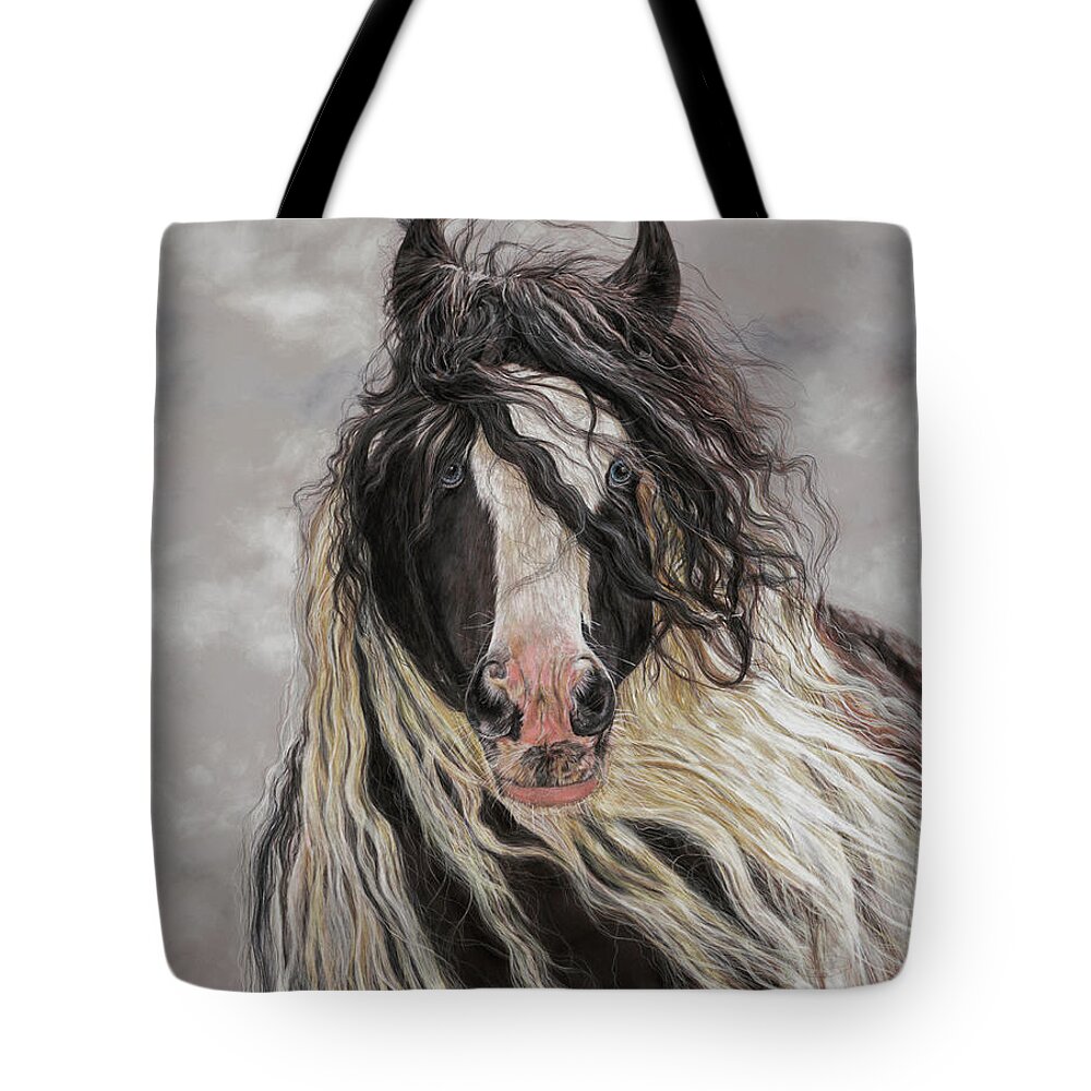 Gypsy Stallion Tote Bag featuring the painting Sapphire Wind by Terry Kirkland Cook