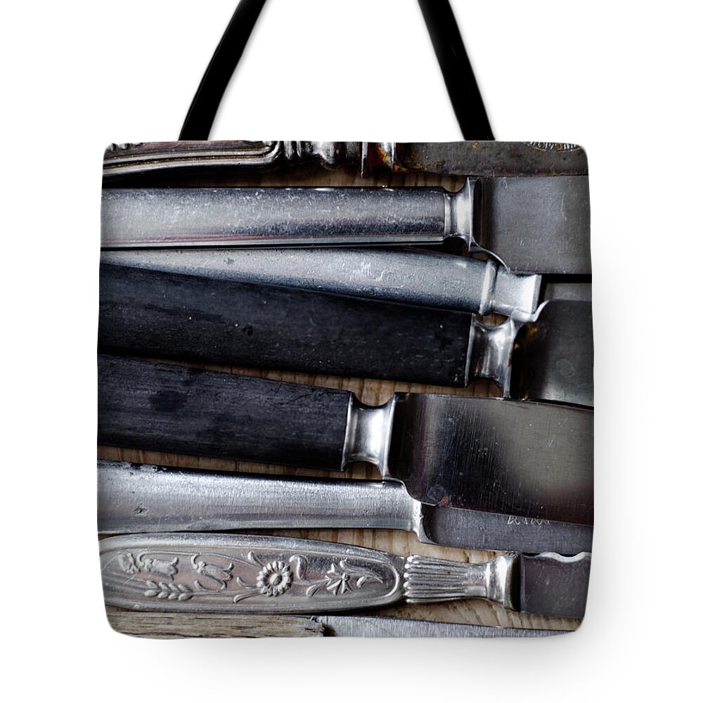 Handle Tote Bag featuring the photograph Scandinavia, Sweden, Various Knives by Johner Images