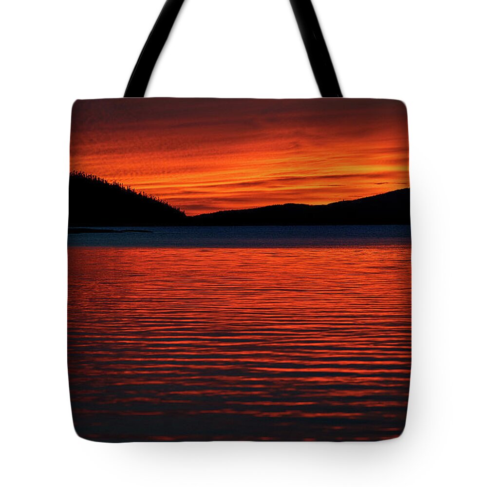Lake Superior Tote Bag featuring the photograph Scarlet by Doug Gibbons