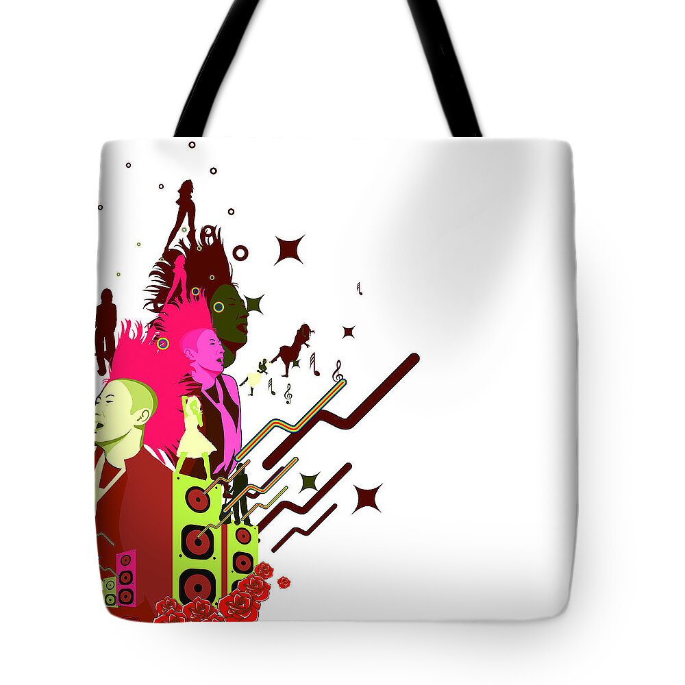 Rock Music Tote Bag featuring the digital art Sculpture,moulding Art by Best View Stock