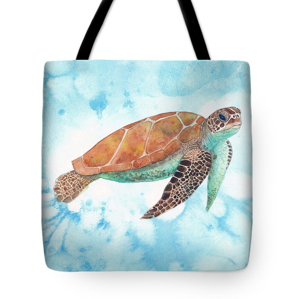 Turtle Tote Bag featuring the painting Sea Turtle by Marie Stone-van Vuuren