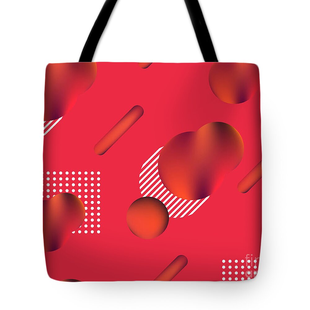 Hipster Tote Bag featuring the digital art Seamless Pattern. Holographic Geometric by Andrii Vinnikov