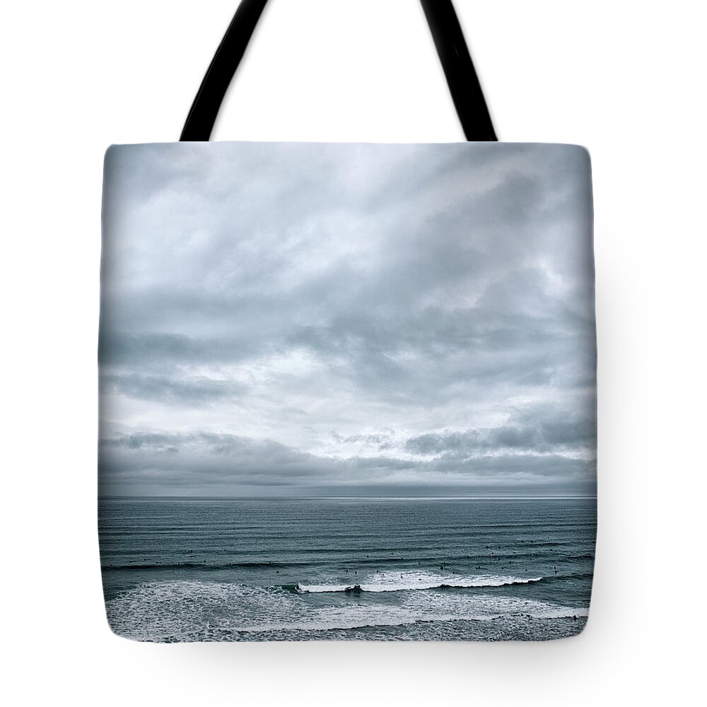 Tranquility Tote Bag featuring the photograph Seascape Cornwall by Devon Strong