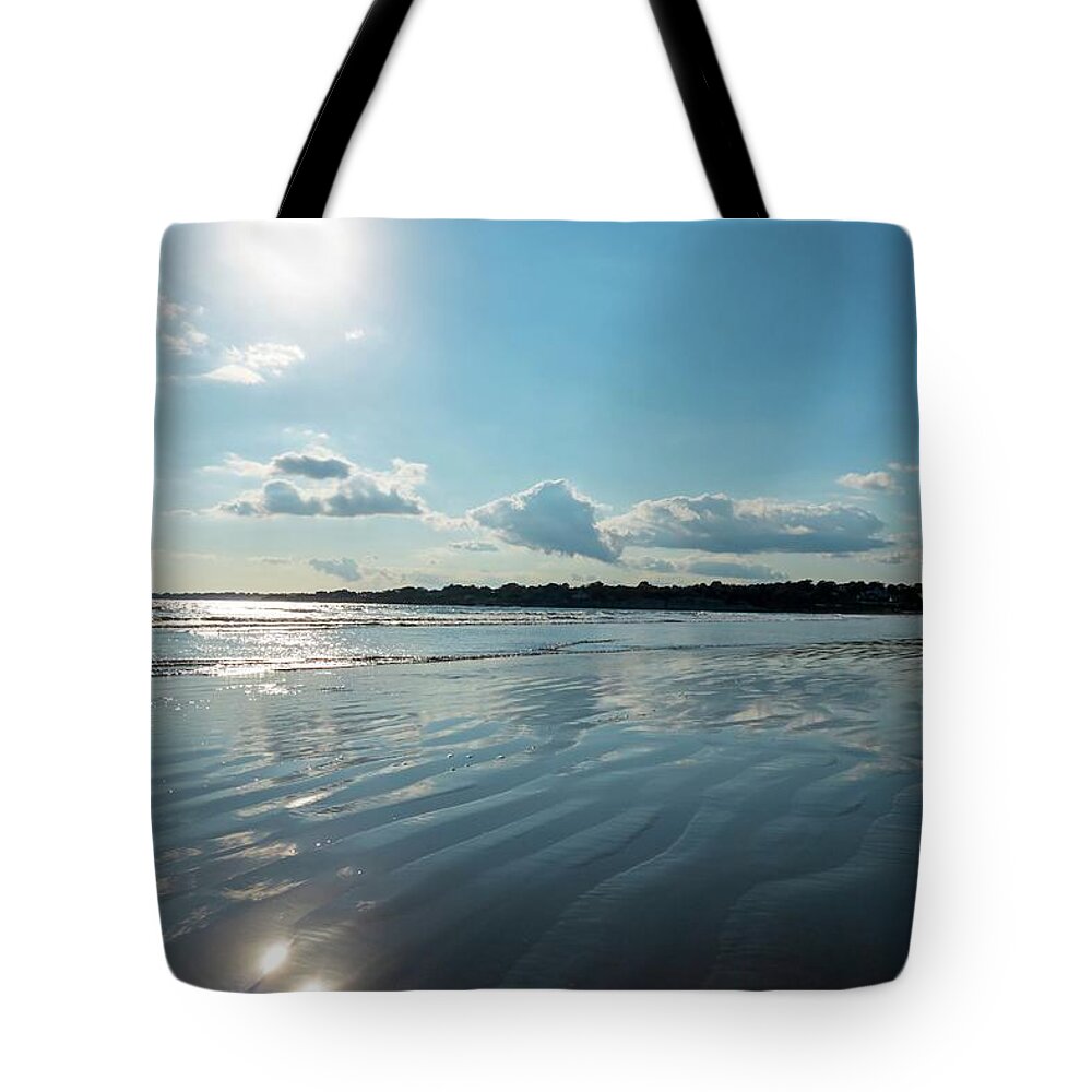 Newport Tote Bag featuring the photograph Second Beach Sand Patterns Middleton Newport RI Rhode Island by Toby McGuire