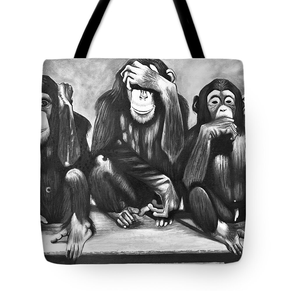 Africa Tote Bag featuring the painting See no Evil, Hear no Evil by Francis Sampson