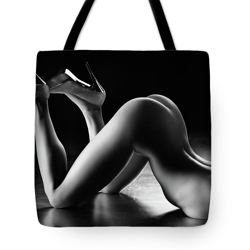 Woman Tote Bag featuring the photograph Sensual nude body curves by Johan Swanepoel
