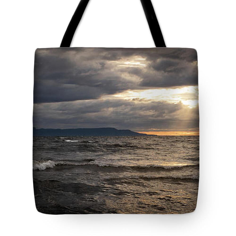 Autumn Tote Bag featuring the photograph September's End from the Sandy Beach by Jakub Sisak