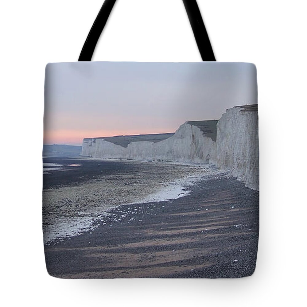 Water's Edge Tote Bag featuring the photograph Seven Sister From Birling Gap by Nick Blackman