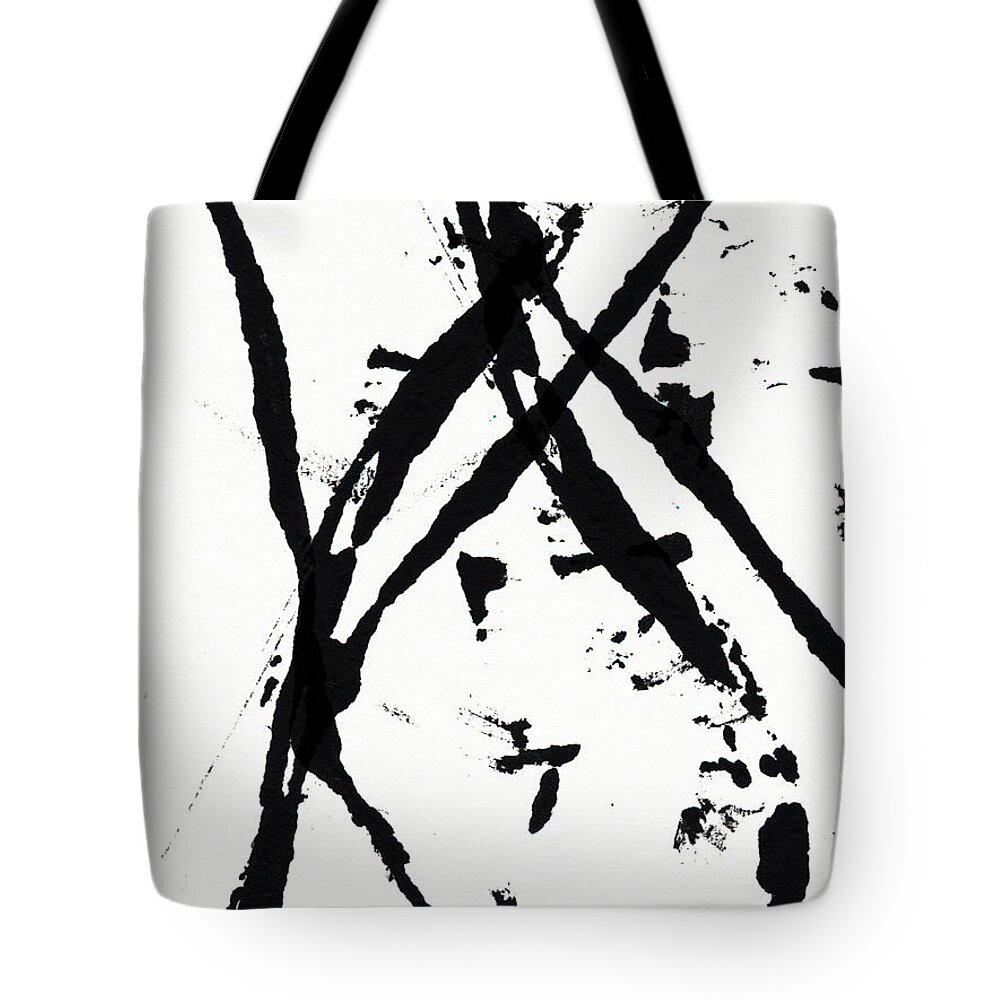 Abstract Tote Bag featuring the painting Shadow Abstract 1- Art by Linda Woods by Linda Woods