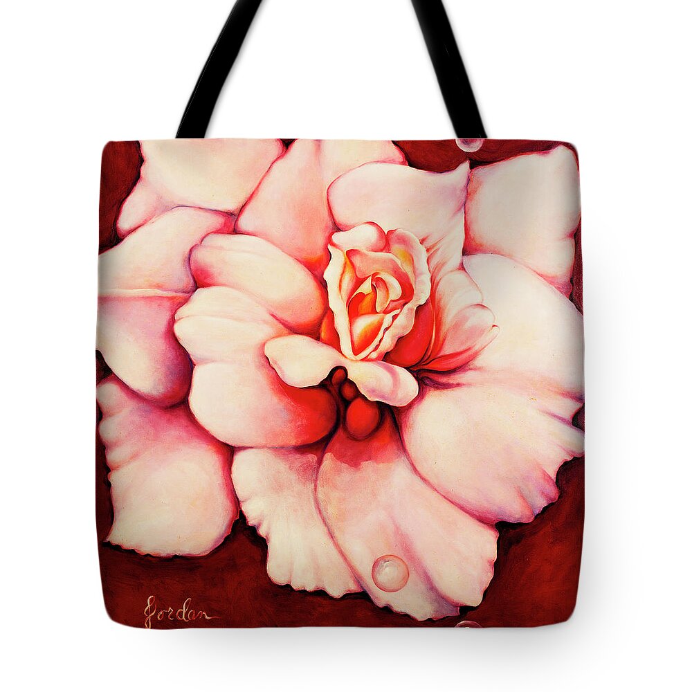 Blooms.large Rose Tote Bag featuring the painting Sheer Bliss by Jordana Sands