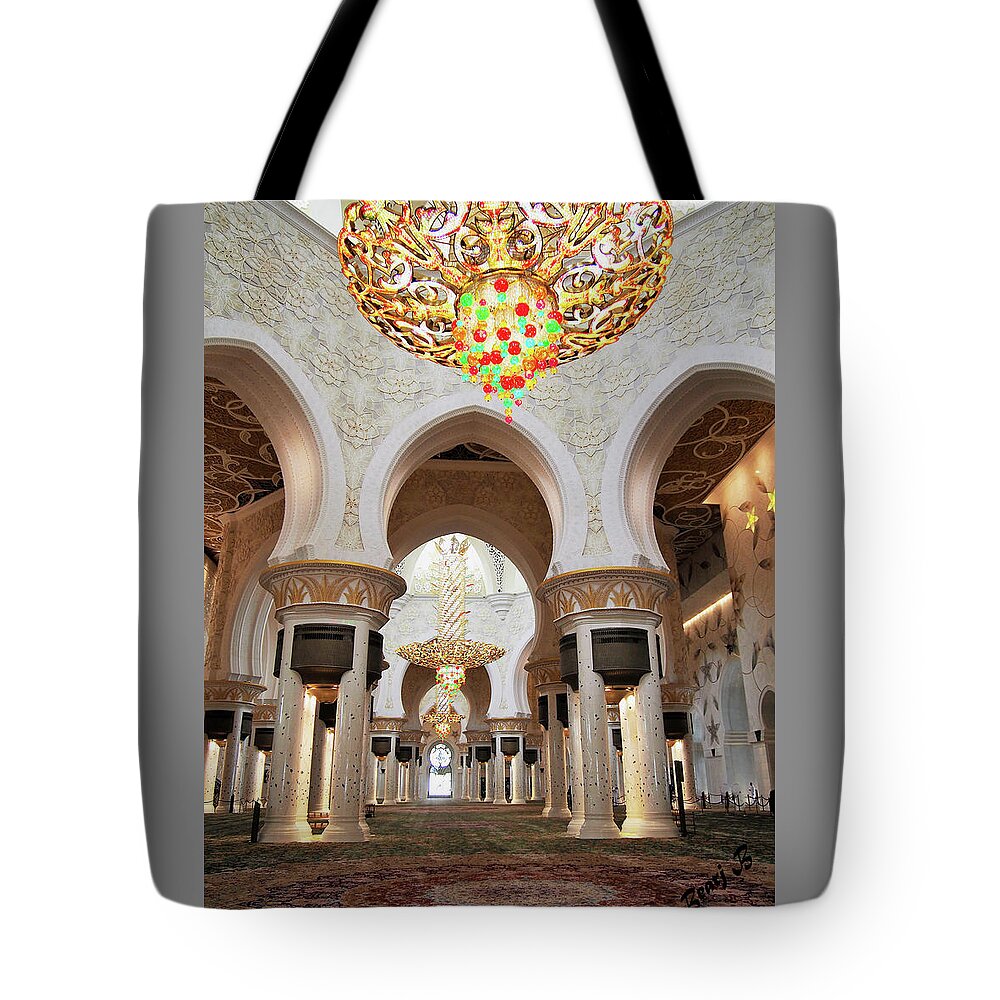Sheikh Zayed Mosque Tote Bag featuring the photograph Sheikh Zayed Grand Mosque 3 by Bearj B Photo Art