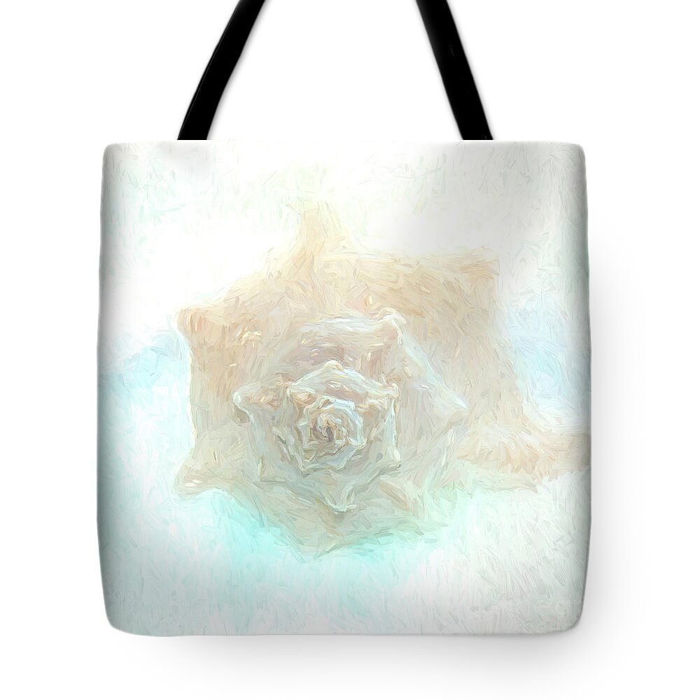 Shell Tote Bag featuring the photograph Shell-painterly by Pam Holdsworth