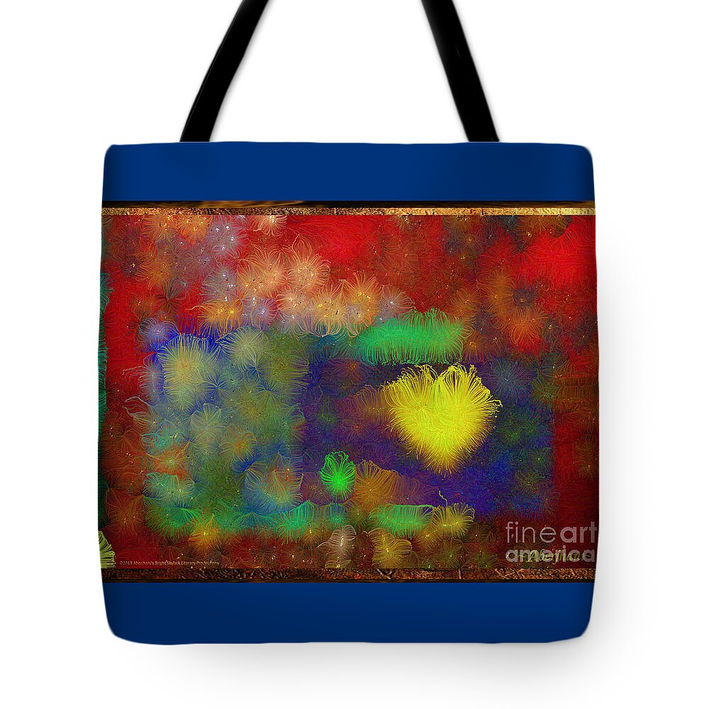 Valentine Tote Bag featuring the mixed media Shining Heart of the Sun by Aberjhani