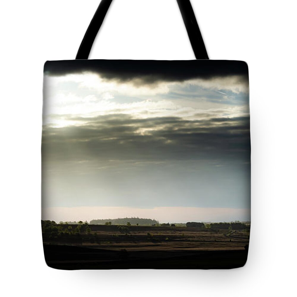Baslow Tote Bag featuring the photograph Shining through at Baslow Edge by Scott Lyons