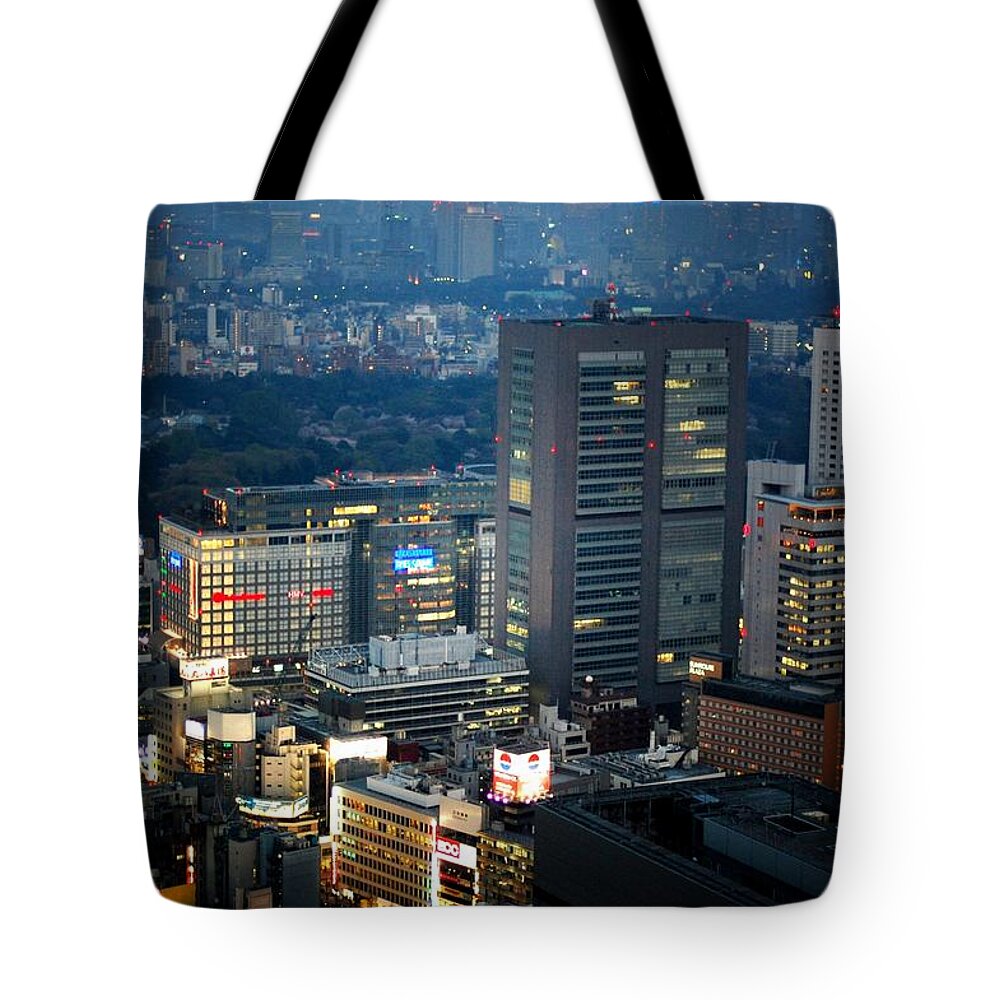 Built Structure Tote Bag featuring the photograph Shinjuku At Night by Vjs