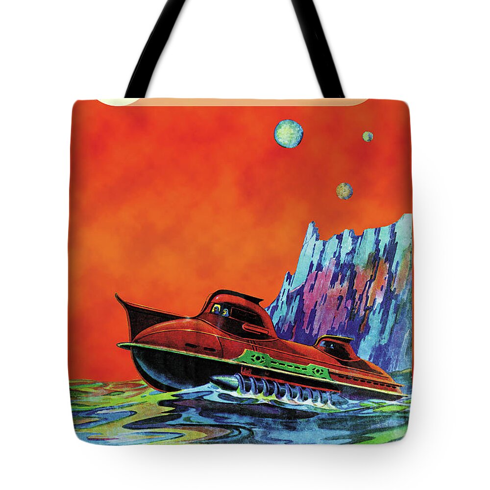 Jupiter Tote Bag featuring the painting Ship of Jupiter by James B. Settles (JBS)
