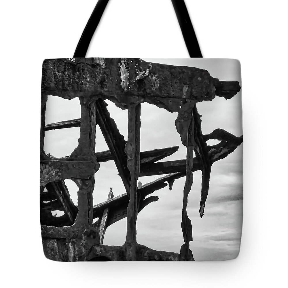 Astoria Tote Bag featuring the photograph Shipwreck skeleton by Segura Shaw Photography
