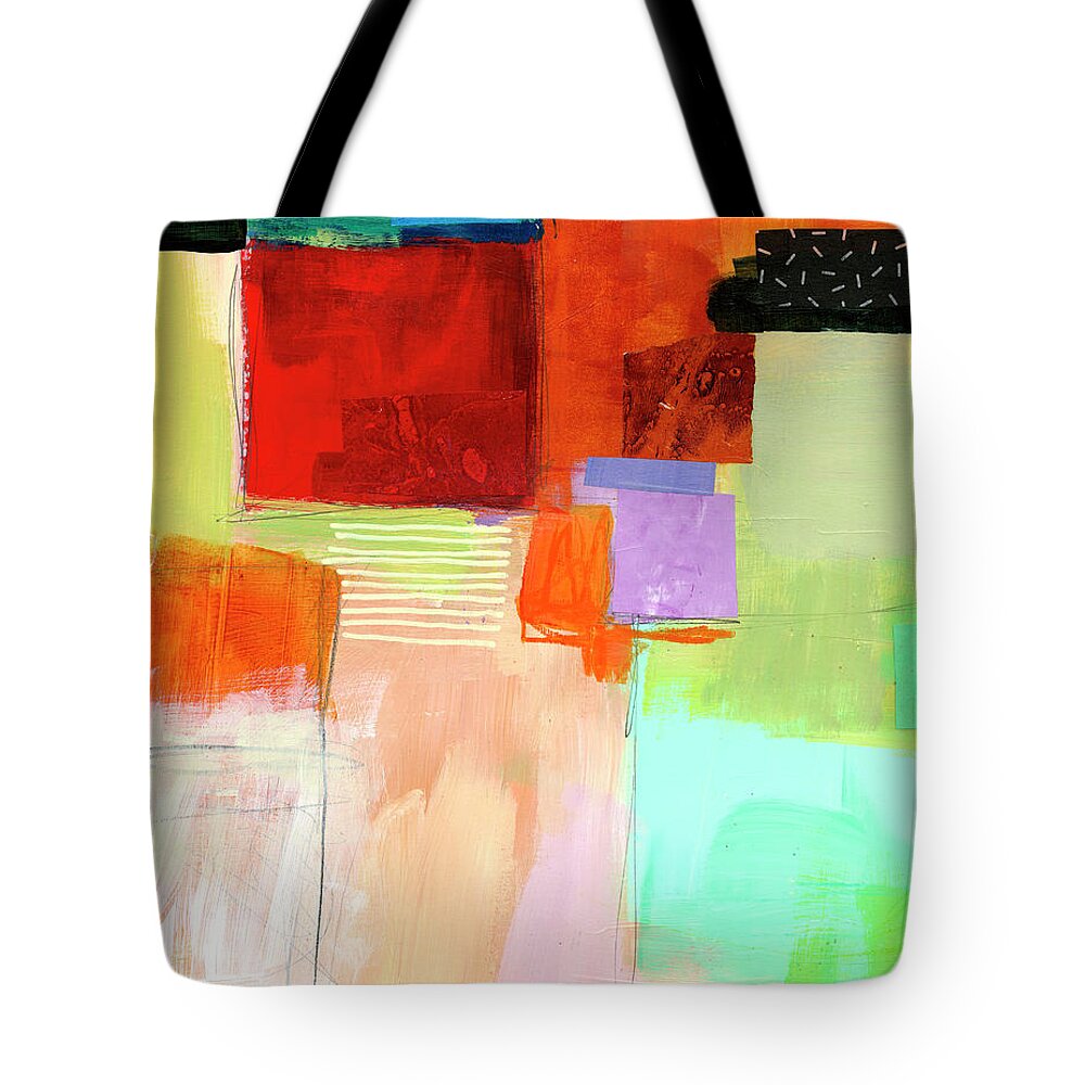 Abstract Art Tote Bag featuring the painting Shoreline #10 by Jane Davies