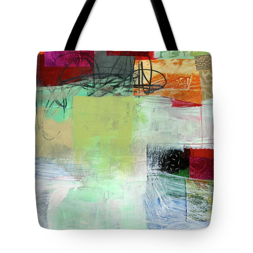 Abstract Art Tote Bag featuring the painting Shoreline #2 by Jane Davies