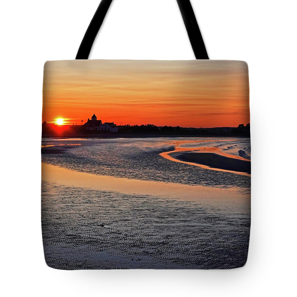 Nahant Tote Bag featuring the photograph Short Beach Sunset Nahant MA by Toby McGuire