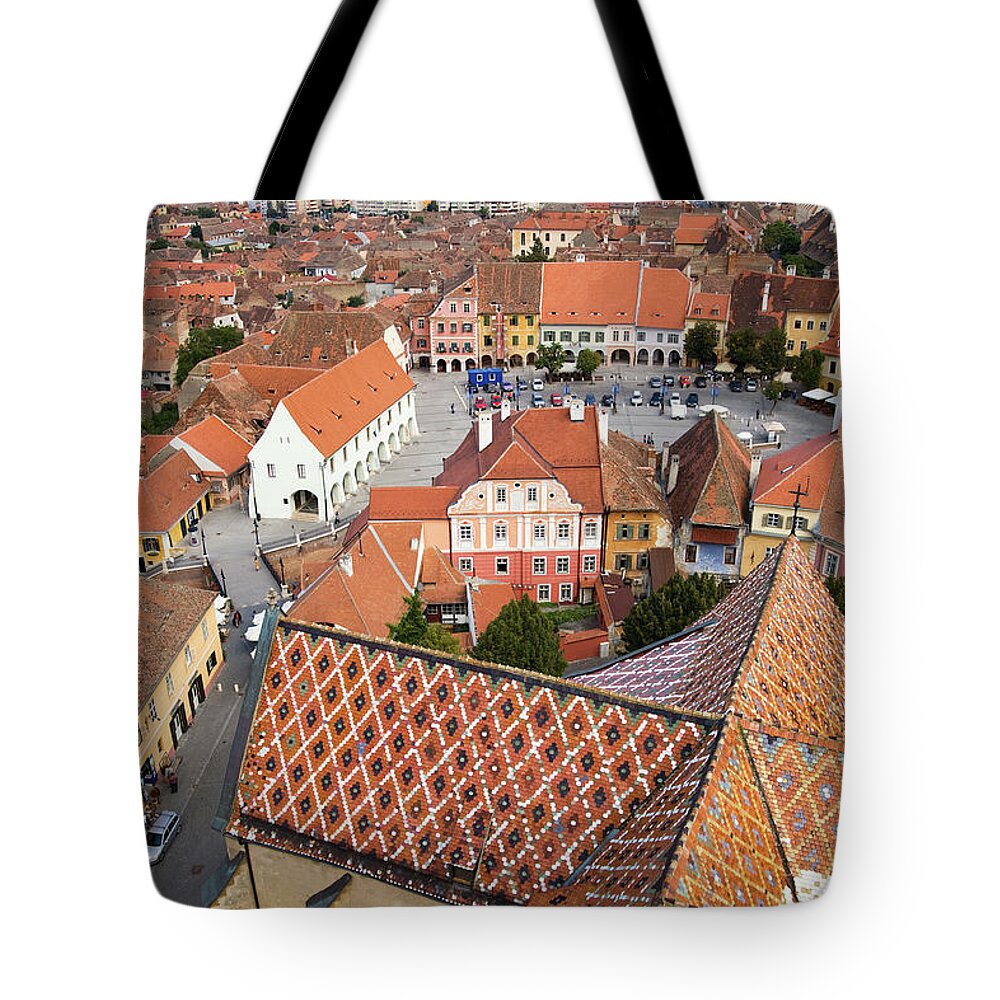 Orange Color Tote Bag featuring the photograph Sibiu - Hermannstadt, Romania by Mitshu