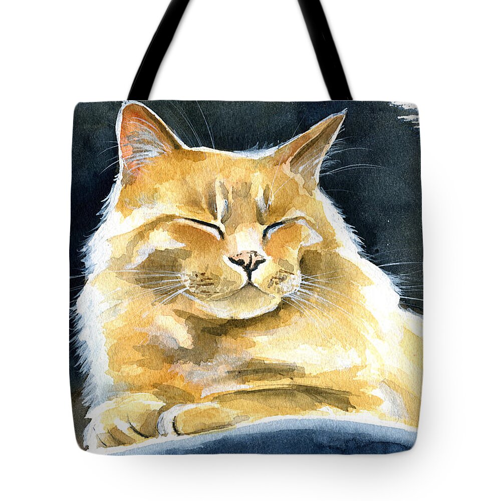 Cat Tote Bag featuring the painting Siesta by Dora Hathazi Mendes