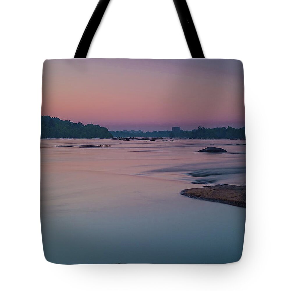 James River Tote Bag featuring the photograph Silky Smooth Sunrise on the James by Doug Ash