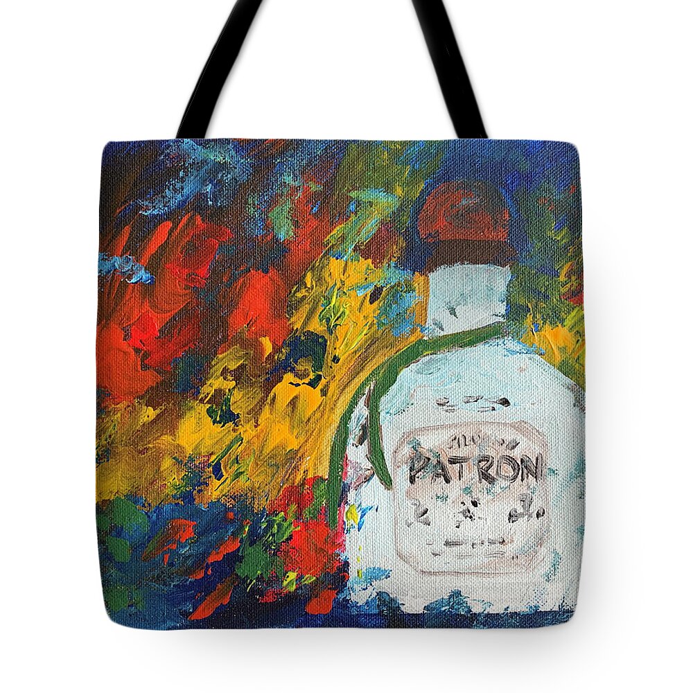 Still Life Tote Bag featuring the painting Silver Patron by Raji Musinipally