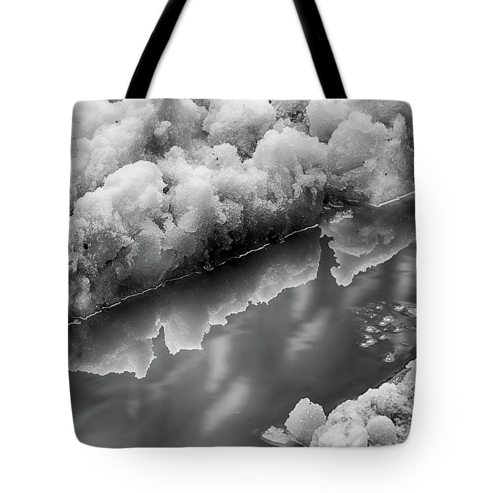 Water Tote Bag featuring the photograph Silver Sliver of Water by Cate Franklyn