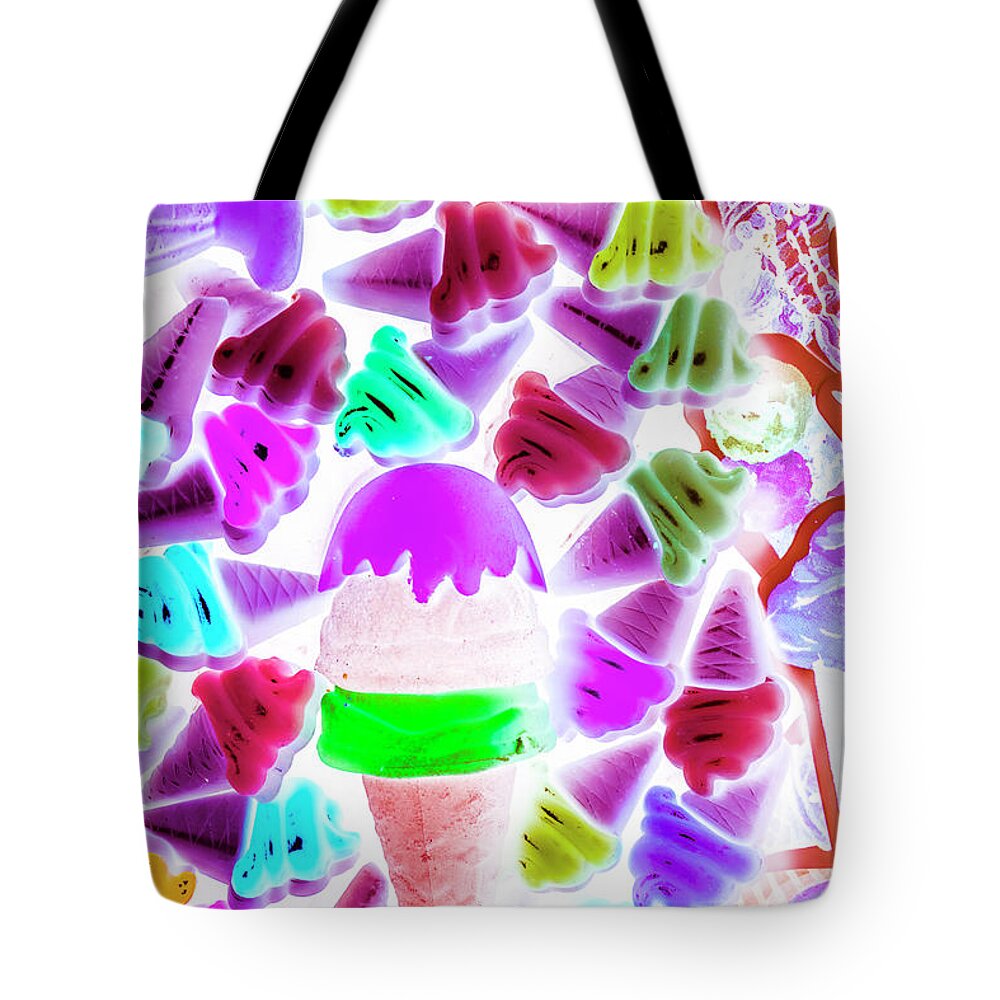 Ice Creamery Tote Bag featuring the photograph Sinking into sweet uncertainty by Jorgo Photography