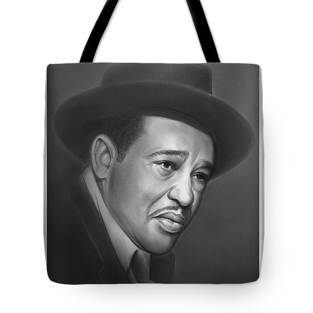 Duke Ellington Tote Bag featuring the drawing Sir Duke by Greg Joens