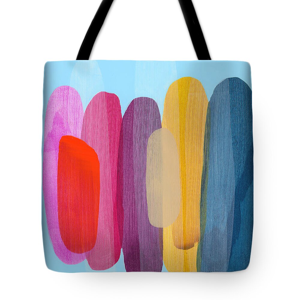 Abstract Tote Bag featuring the painting Sister 02 by Claire Desjardins