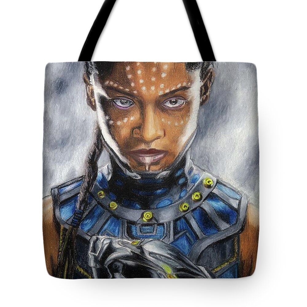 Black Panther Tote Bag featuring the drawing Sister of the Panther by Philippe Thomas
