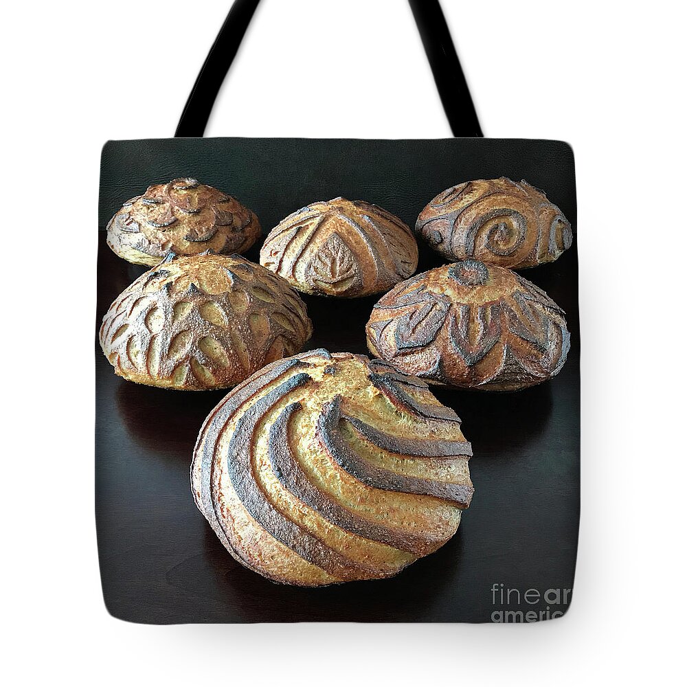 Bread Tote Bag featuring the photograph Six Score Sourdough Sampler 2 by Amy E Fraser