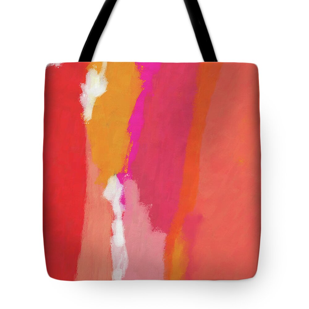 Abstract Tote Bag featuring the mixed media Slow Burn- Abstract Art by Linda Woods by Linda Woods