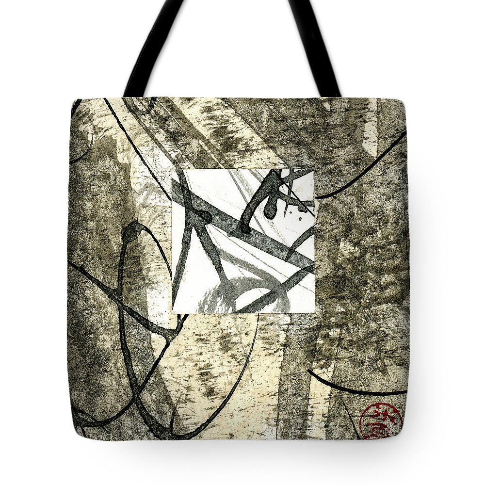 Carol Leigh Tote Bag featuring the mixed media Small Tag Number 889 by Carol Leigh