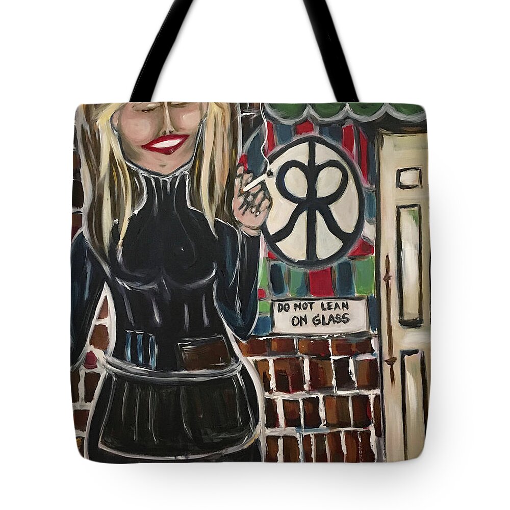 Bartender Tote Bag featuring the painting Smoke Break by Roxy Rich