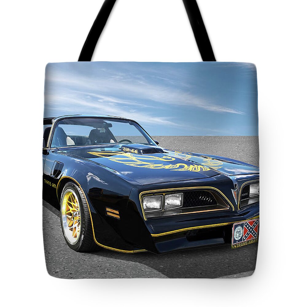 Pontiac Firebird Tote Bag featuring the photograph Smokey And The Bandit Trans Am by Gill Billington