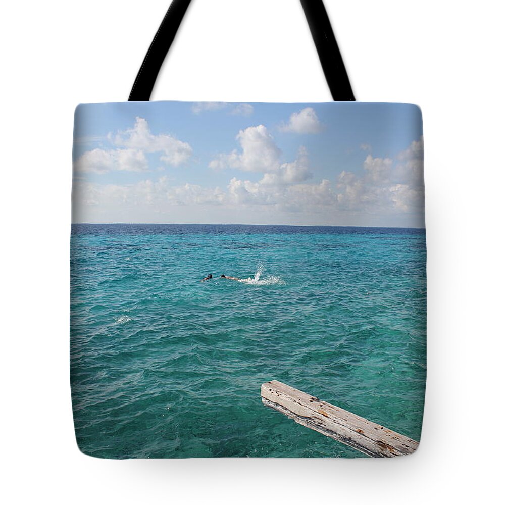 Tropical Vacation Tote Bag featuring the photograph Snorkeling by Ruth Kamenev