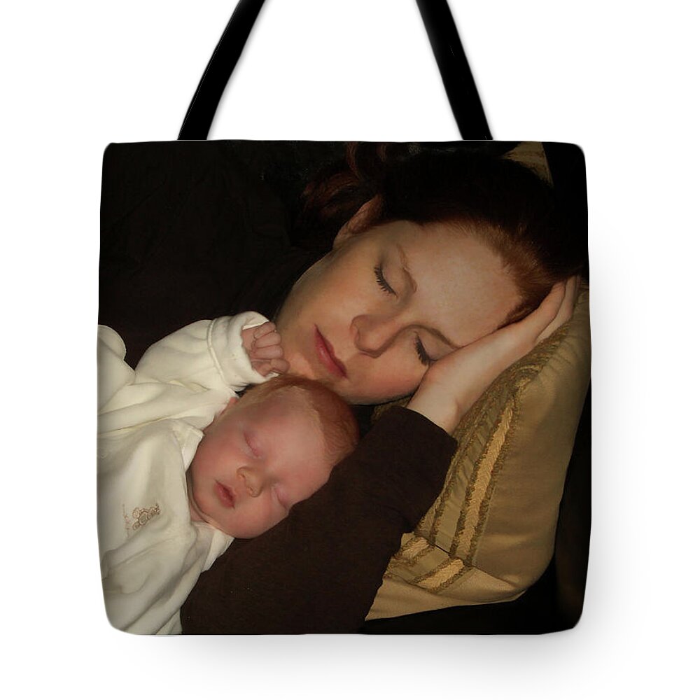 Mother Tote Bag featuring the photograph Snuggled by Peggy Dietz