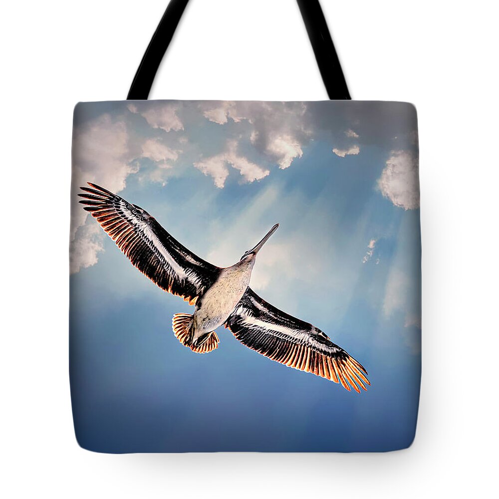 Soaring Tote Bag featuring the photograph Soaring Overhead by Endre Balogh