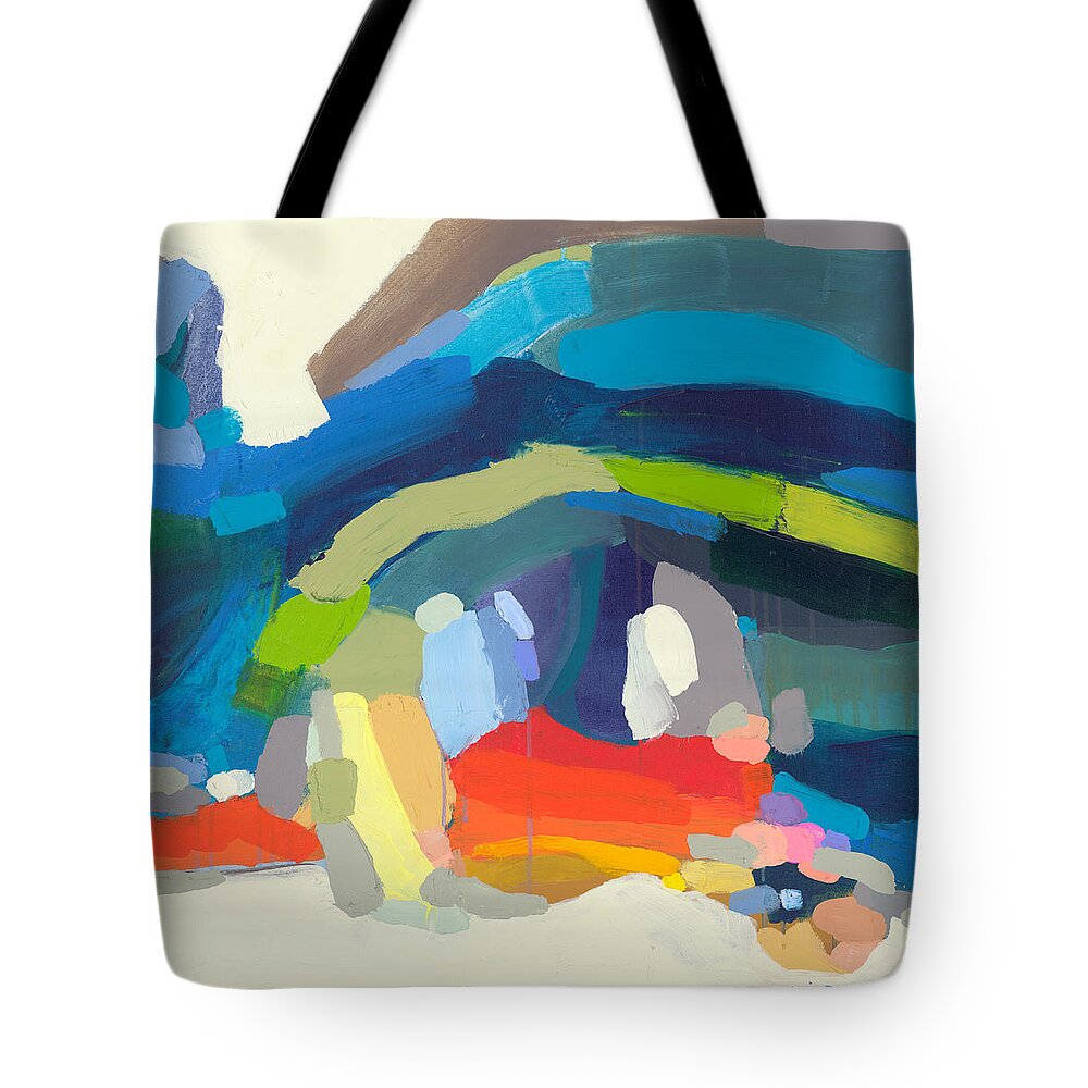 Abstract Tote Bag featuring the painting Socialite by Claire Desjardins