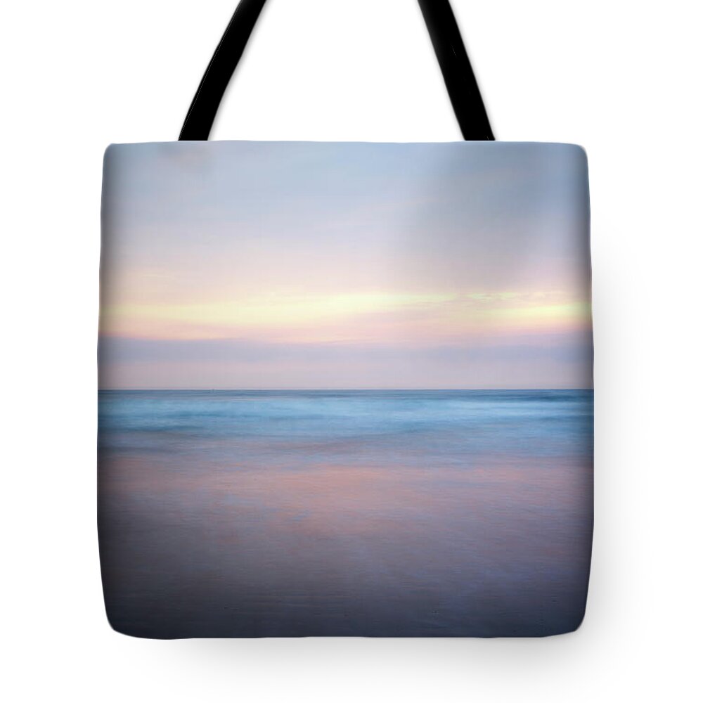 Scenics Tote Bag featuring the photograph Soft Pastels Colours At Dawn by Doug Chinnery