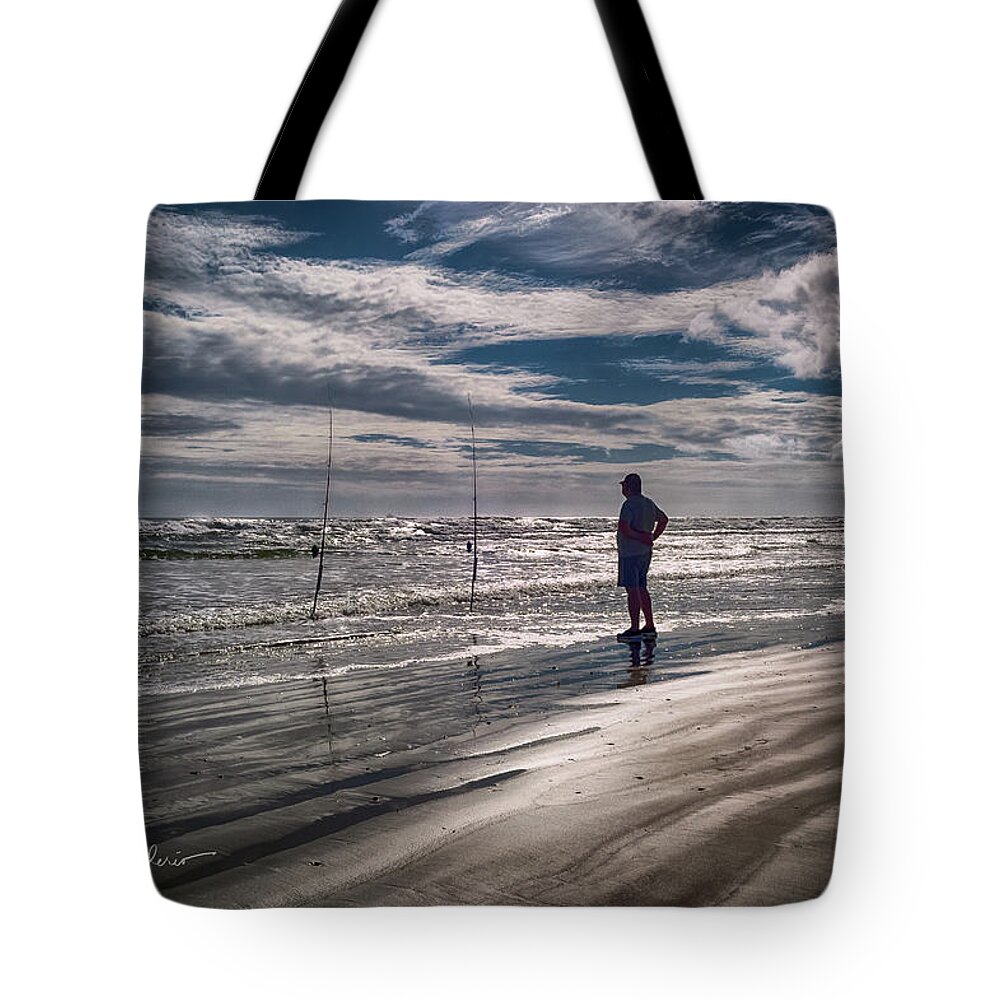 Surf Tote Bag featuring the photograph Solitary Fisherman by Joseph Desiderio