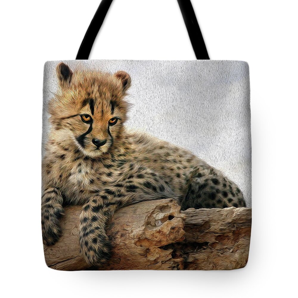 Cheetah Tote Bag featuring the photograph Sour Puss by Art Cole