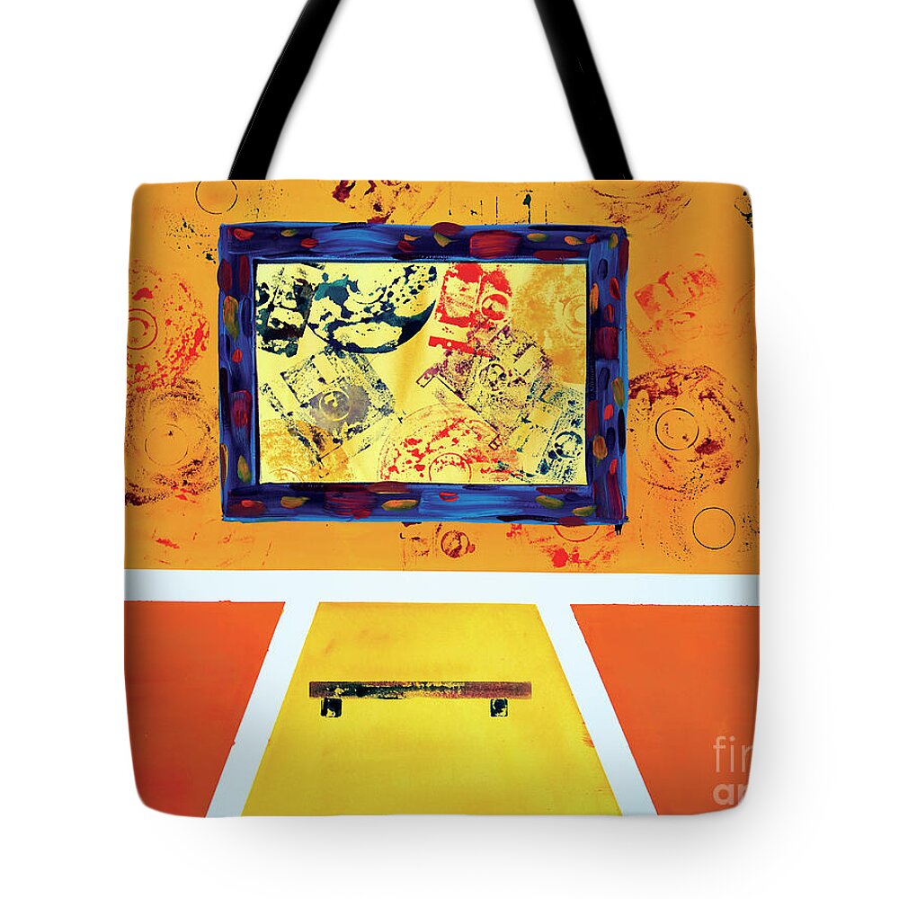 Abstract Tote Bag featuring the painting Space by JoAnn DePolo
