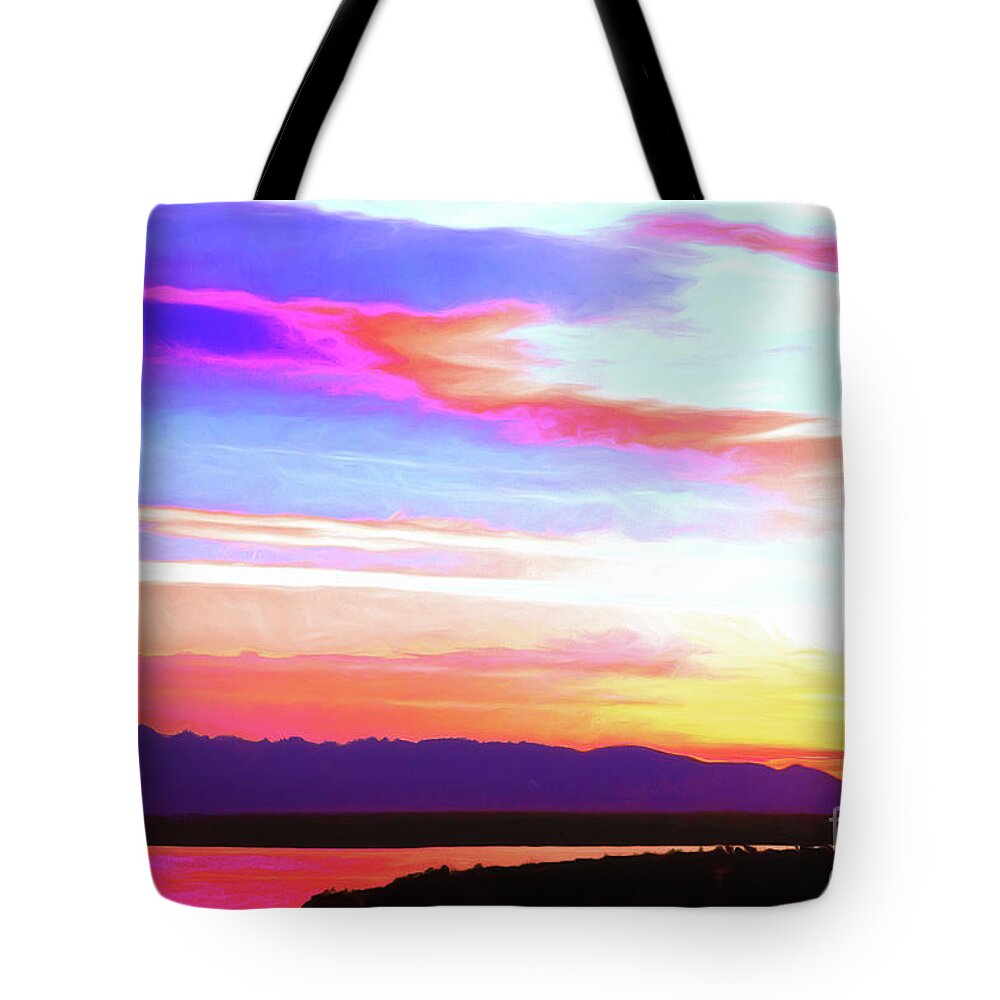 Sunset Tote Bag featuring the photograph Space Needle Sunset by Scott Cameron