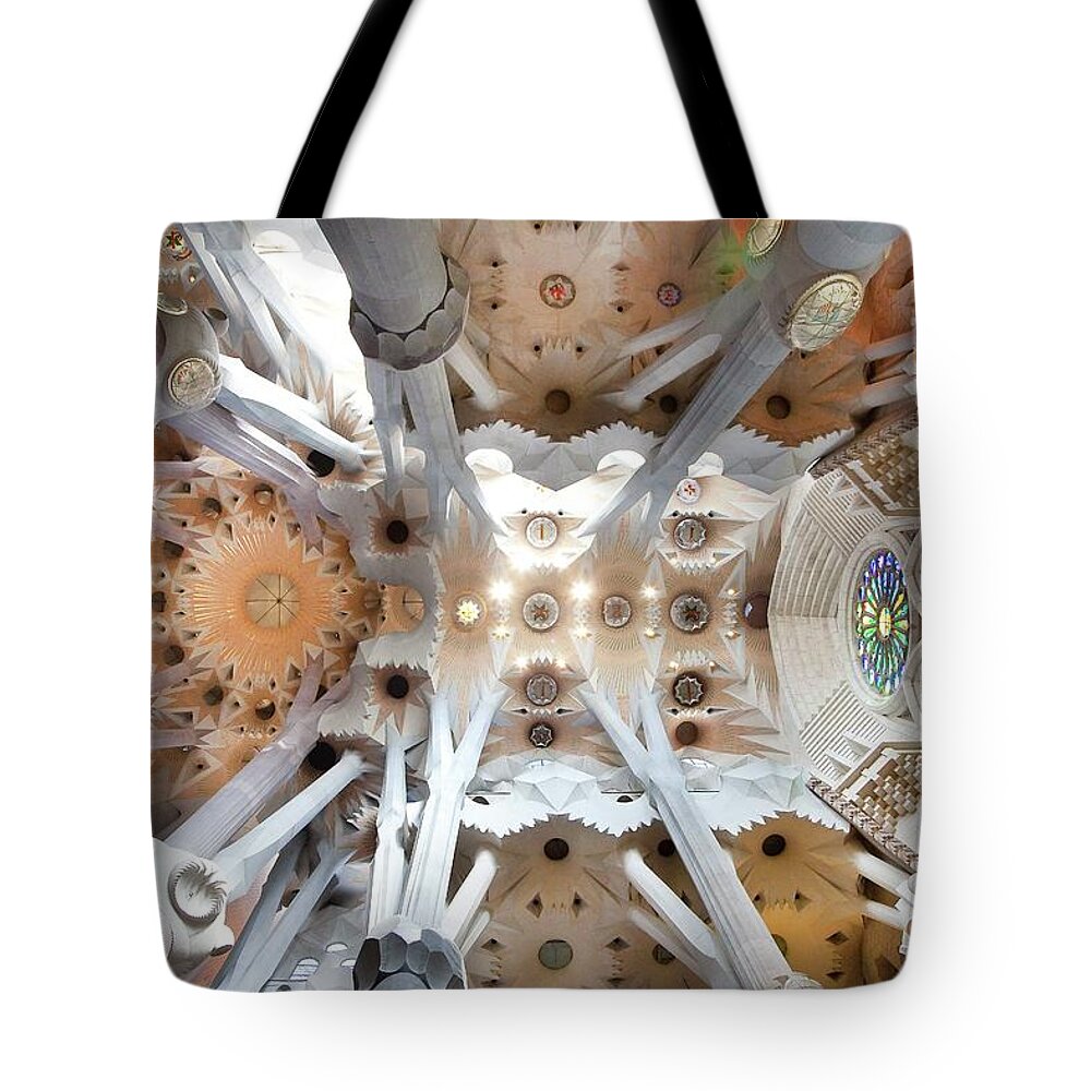 Estock Tote Bag featuring the digital art Spain, Catalonia, Barcelona District, Barcelona, Sagrada Familia After Architect Antoni Gaudi by Anna Serrano